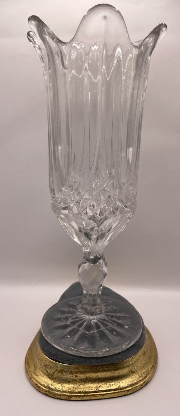 EAPG FLINT GLASS Tulip & Sawtooth 10" Celery Vase 1854 Bryce Richards & Co